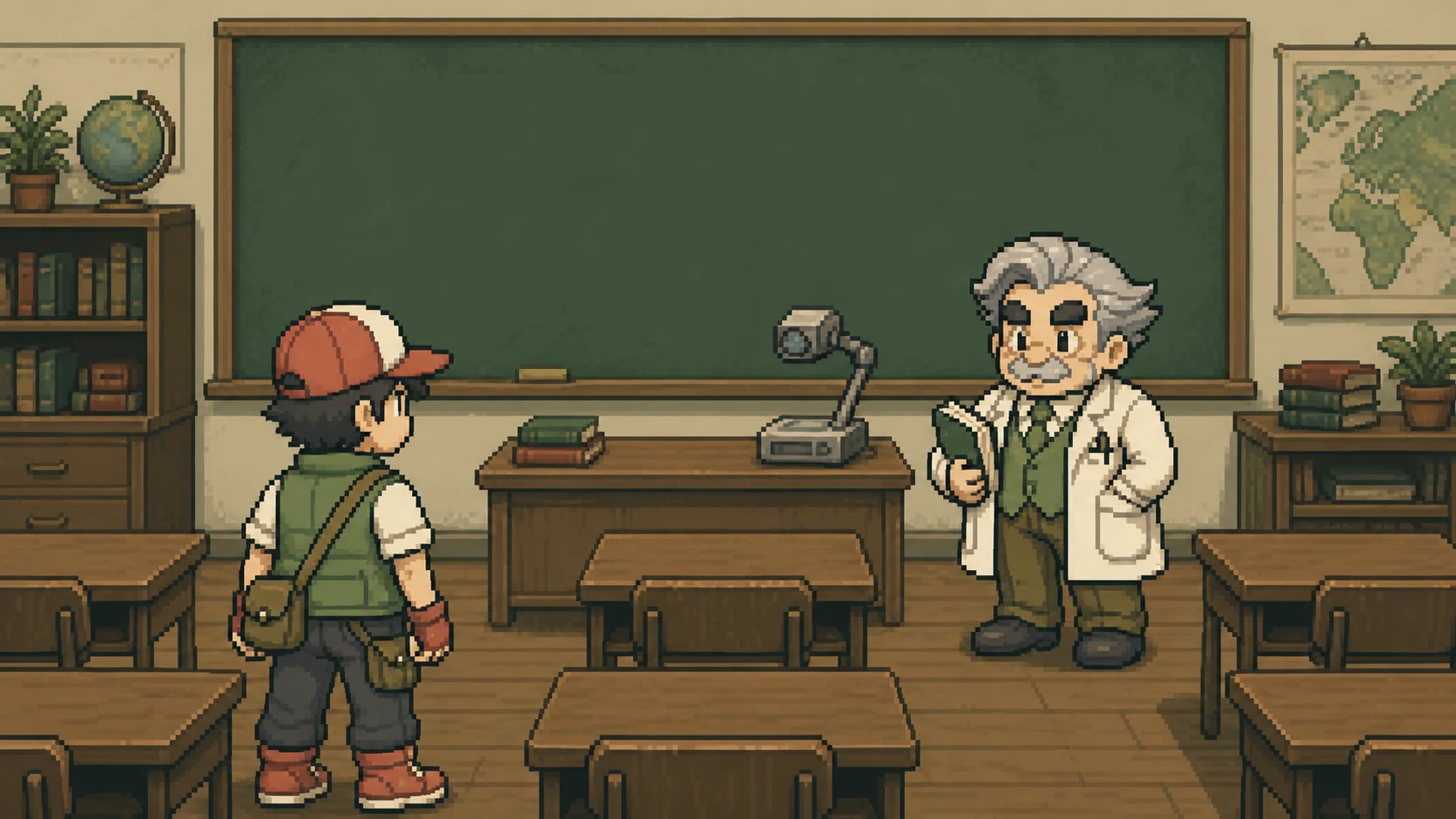 Sachez retrouve le Professeur Chen dans son ancienne salle de classe